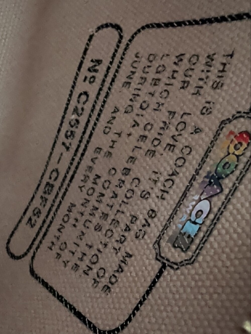 Coach Pride Rainbow Embroidered Canvas Cargo Tote Crossbody 26 NWT - Picture 8 of 10